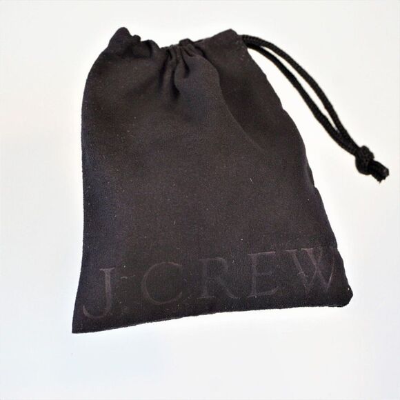 J Crew Drawstring Pouch Jewelry Dust Bag Black Sueded Fabric 4.75 x 4 in - Picture 1 of 6